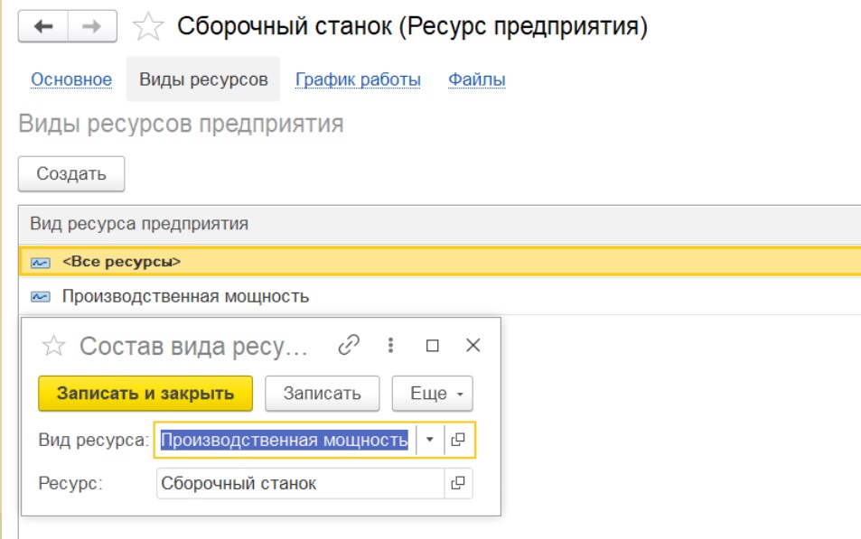 Планирование ресурсов: разделение ресурсов на виды.