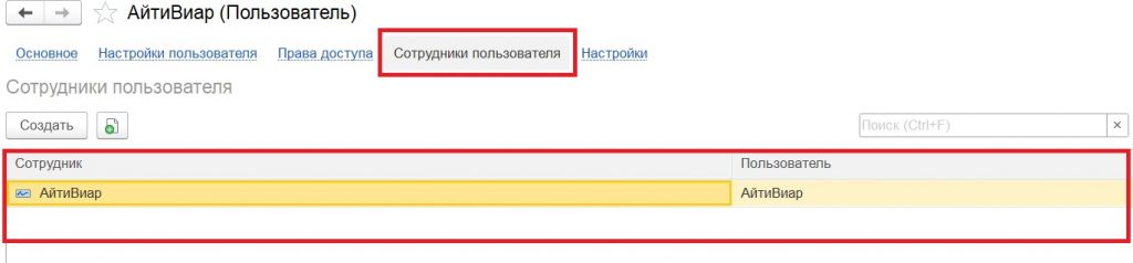 Сотрудники пользователя